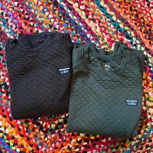 LLbean quilted crew necks
